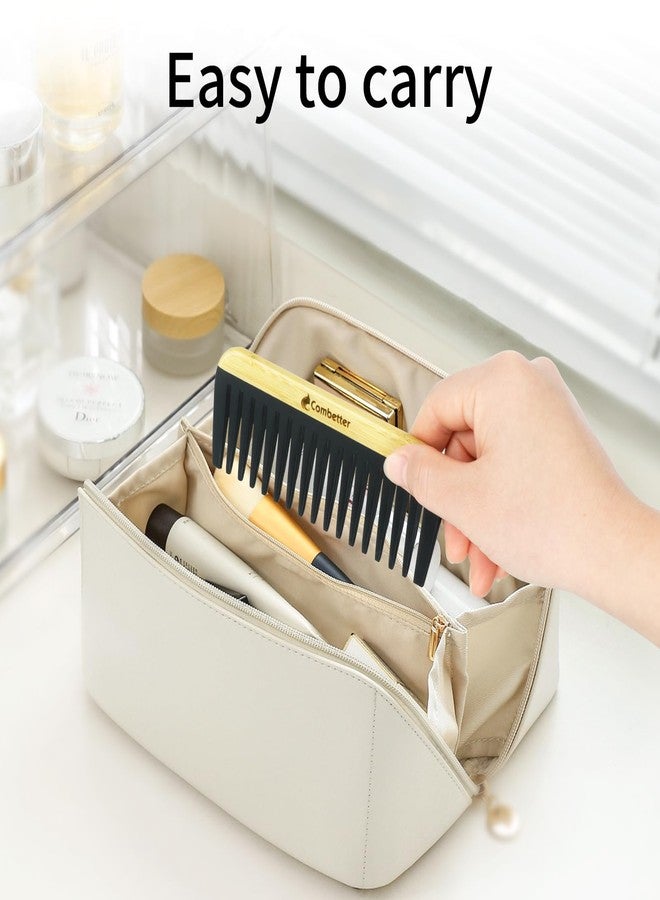 Combetter Combeter Bambooo Wide Tooth Comb for Thick,Wavy & Curly Hair and Beard - Anti-Static Durable Bakelite & Eco-Friendly Wooden Large Tooth Detangler Hair Comb| Soothing Frizz Control for Women, Men - Image 4